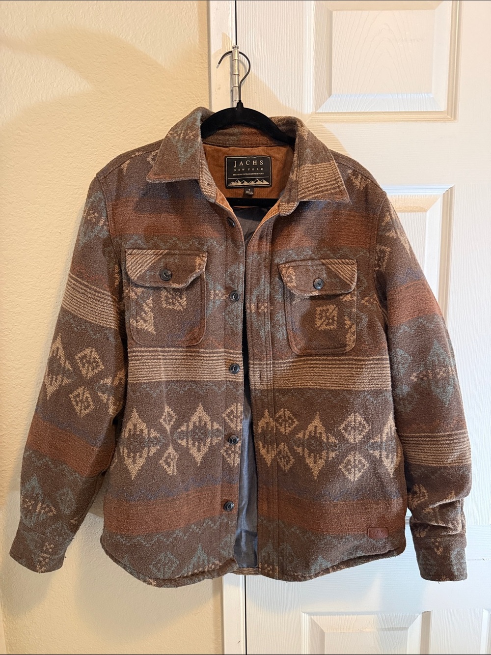 Jachs Men's Brown Patterned Lightweight Shirt Jacket
